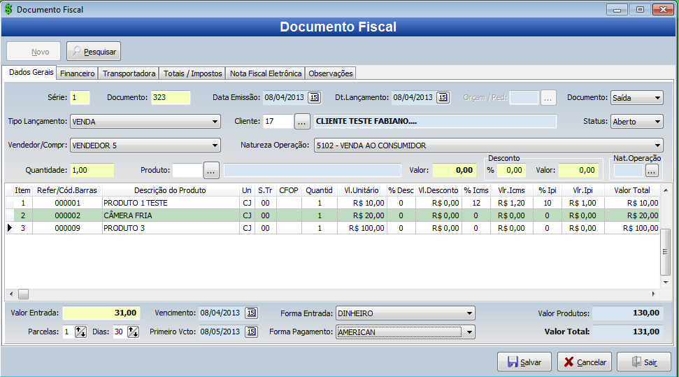 Documento Fiscal